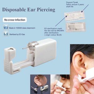 2 Pack Safety Ear Piercing Kit Disposable Self Nose Piercing Gun with Ear Stud